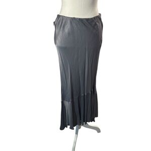 Anthropologie Slate Gray Silky Maxi Skirt